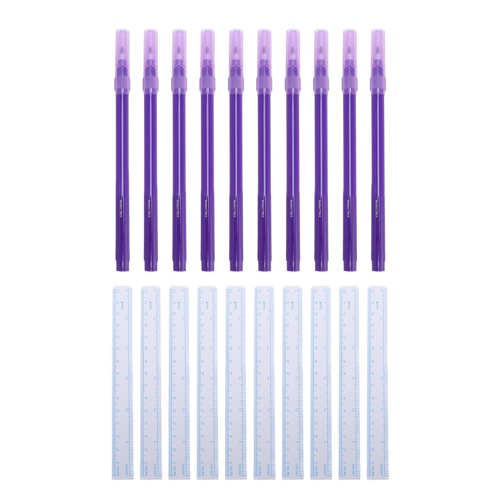 

10 Set Skin Stencil Markers with Rulers Quick Drying Erasable Skin Scribes for Beauty Salon 10ml Pur 1.0mm