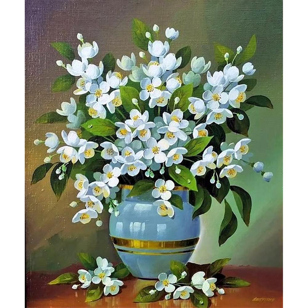 DIY Diamond Painting Flowers Cross Stitch Kit Mosaic Art Diamond Painting Full Circle Diamond Home Decoration