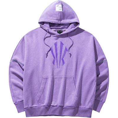Anta Comfortable Casual Letter Hoodie Loose Pullover Sweatshirt Unisex Hoodies Jasmine-Purple 172431705-4