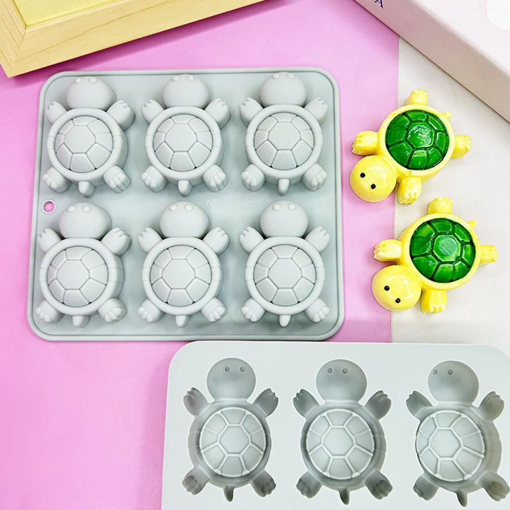 Chocolate 6-Grid Molds Turtle Silicone Molds For Cake Gummy Jello Ice Cube Crayon Cake Decoration Soap Molds For Kids Adults Children's Birthday Gift