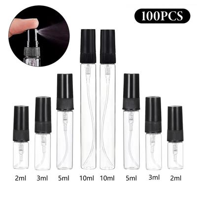100 Pièces 10ml 5ml 3ml Flacon Pulvérisateur en Verre Portable Mini Rechargeable Parfum Bouteille Vide Atomiseur Pompe Flacon Pulvérisateur Transparent