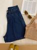 Plus-Size High-Waist Wide-Leg Denim Shorts for Pear-Shaped Women - Summer Slimming Pleated A-Line Hot Pants