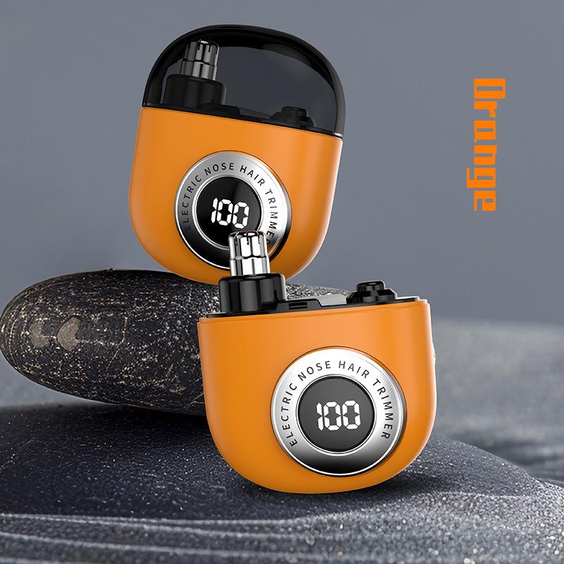 Men s Digital Display Electric Nose Hair Trimmer with Mini Scissors, Portable Shaver for Nose Hair Removal