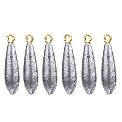 6 Pezzi Nuovi Piombi da Pesca Forma a Goccia Attrezzi da Pesca per Lancio (10g)