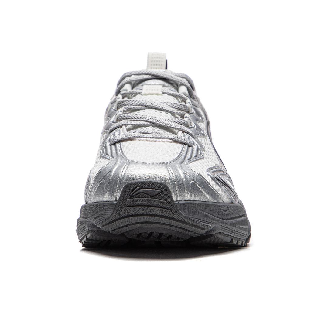 Li Ning Cushioning Abrasion Resistant Breathable Low Top Running Shoes Men's White Silver ARXW023-4