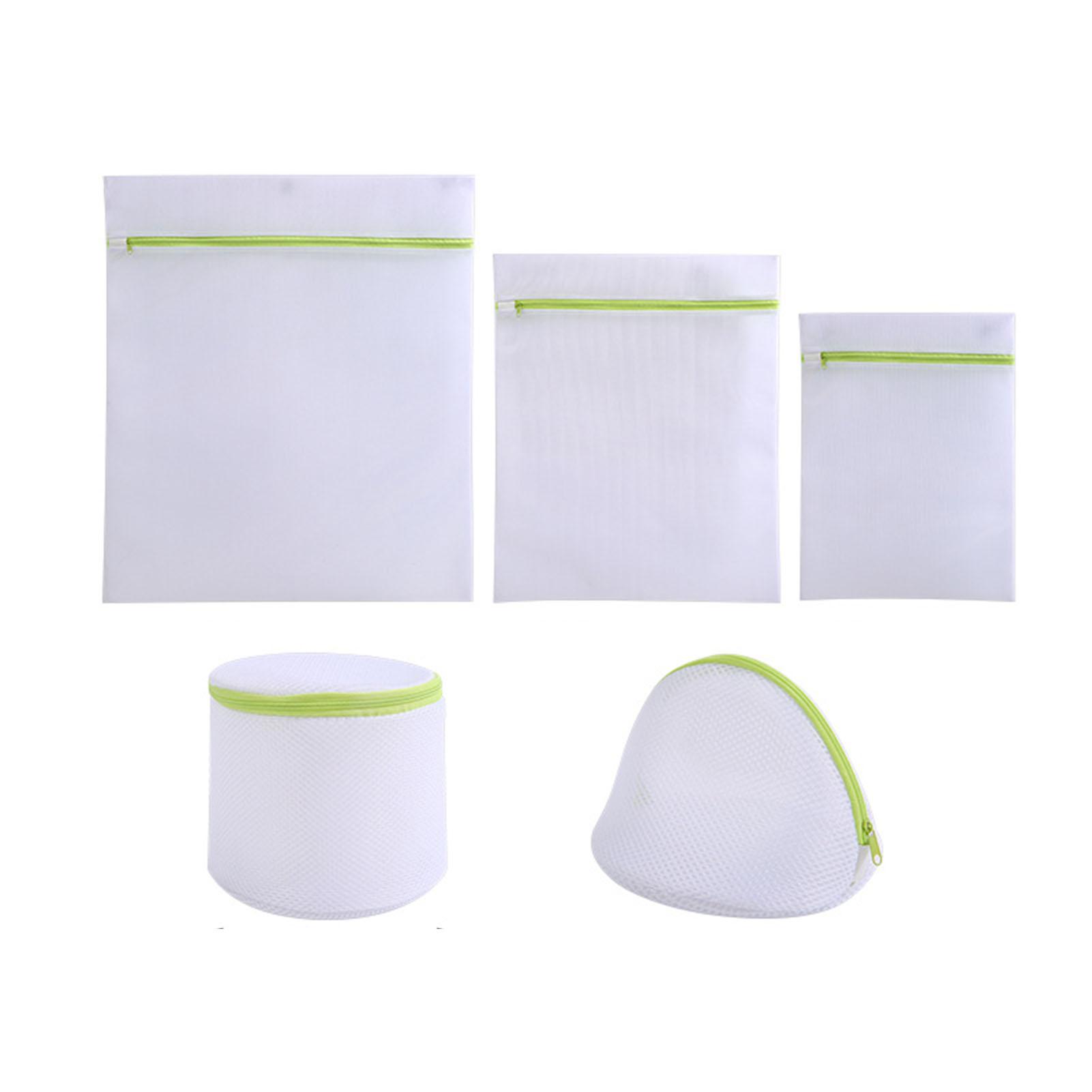 

6Pcs Mesh Laundry Bag Coat Bra Stocking Wash Portable Travel Laundry Bag Washing Bag with Zipper Lock Green
