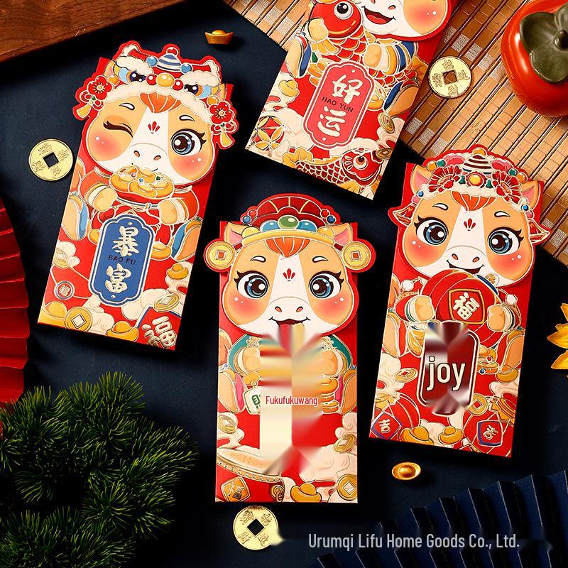 2026 Cartoon New Year 3D Red Envelopes - Cute Personalized Lucky Money Envelopes for Spring Festival