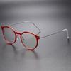Ultra-Light Pure Titanium Eyeglasses Frame with Transparent Nylon for Myopia – Fashionable and Versatile Design (Model 6603)