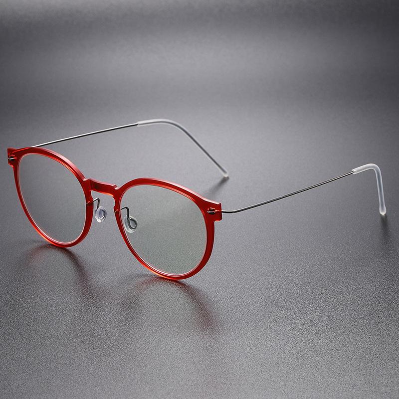 Ultra-Light Pure Titanium Eyeglasses Frame with Transparent Nylon for Myopia – Fashionable and Versatile Design (Model 6603)