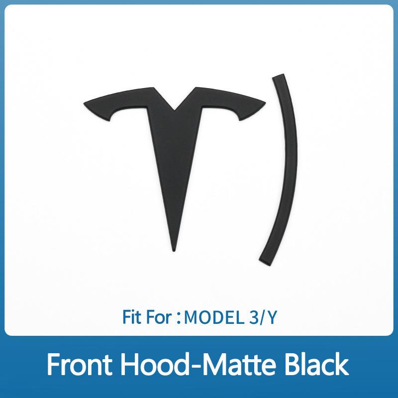 ZFX1 Metal Alloy Car Front Hood Emblem Rear Trunk 3D Sticker for Tesla Model 3 ModelY Replacement Badge Decoration Accessories