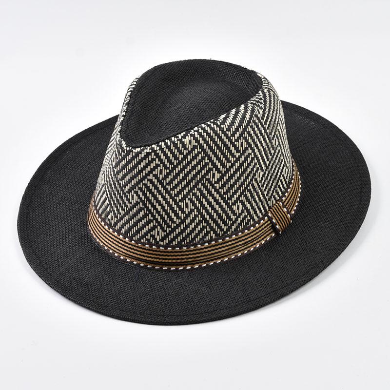 Sombrero de Paja de Verano para Hombre al Aire Libre Estilo Panamá Caballero Sombrero para el Sol de Vacaciones