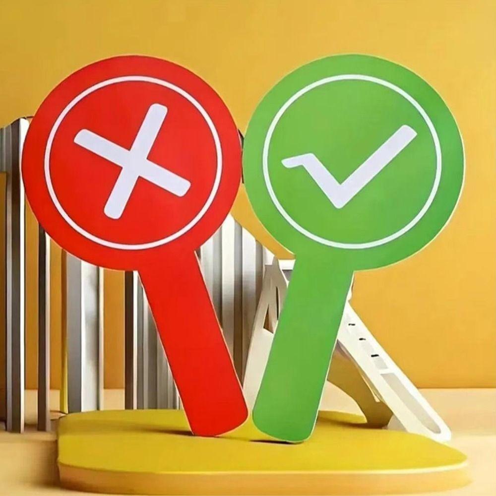 4Pcs Double Sided Hand Held Response Card Portable Classroom Response Signs  Photography Prop