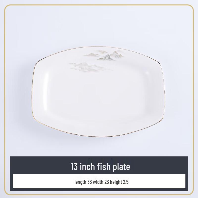 New Chinese Style Landscape Ceramic Dinnerware Set