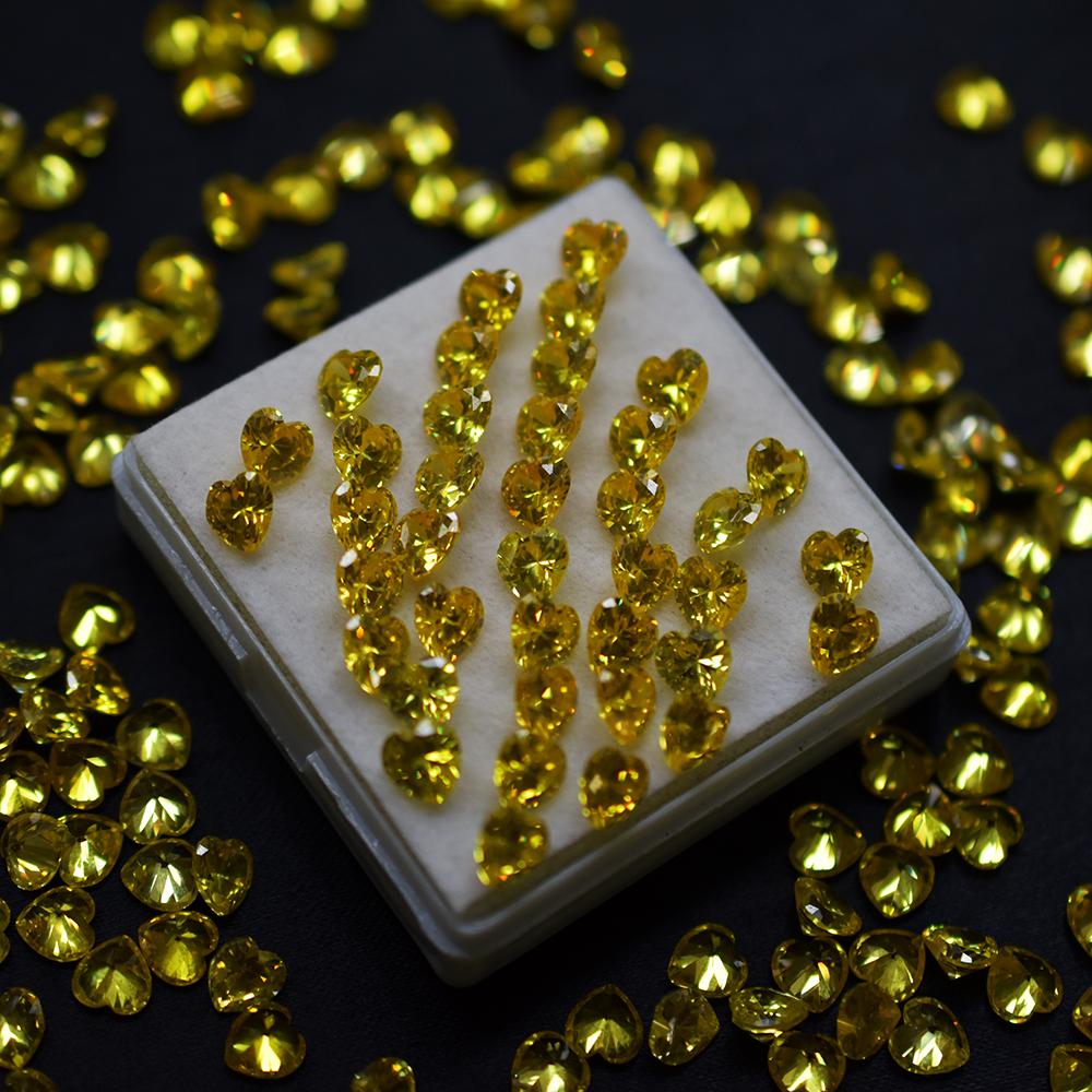 Natürlicher Gelber Saphir 6×6 mm 8 Karat Zertifiziert Herzschliff Los Lose Edelsteine nsc-84