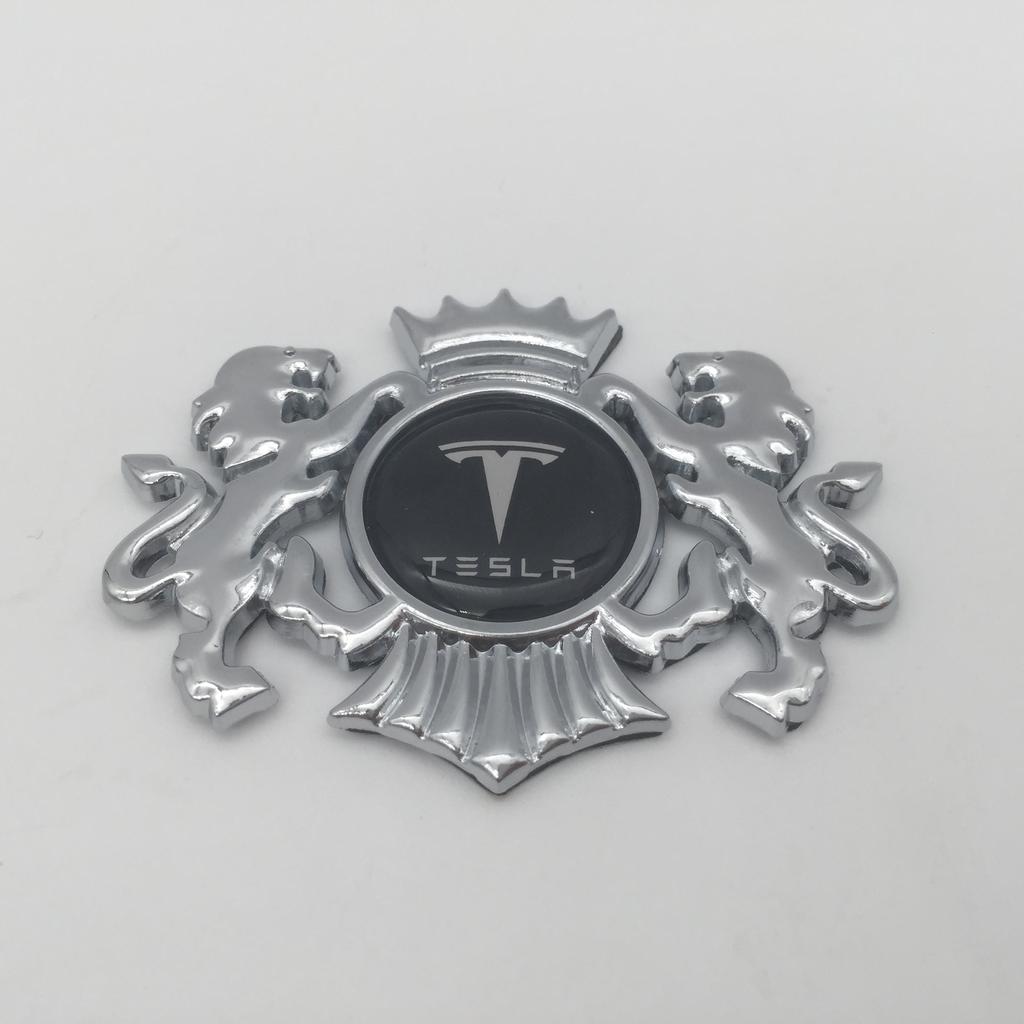 VCZRW1 2pcs Metal for Tesla Model 3 Car Body Window Fender Side Emblem Badge Decal Rear Tail Bumper Trunk Sticker Styling Accessories
