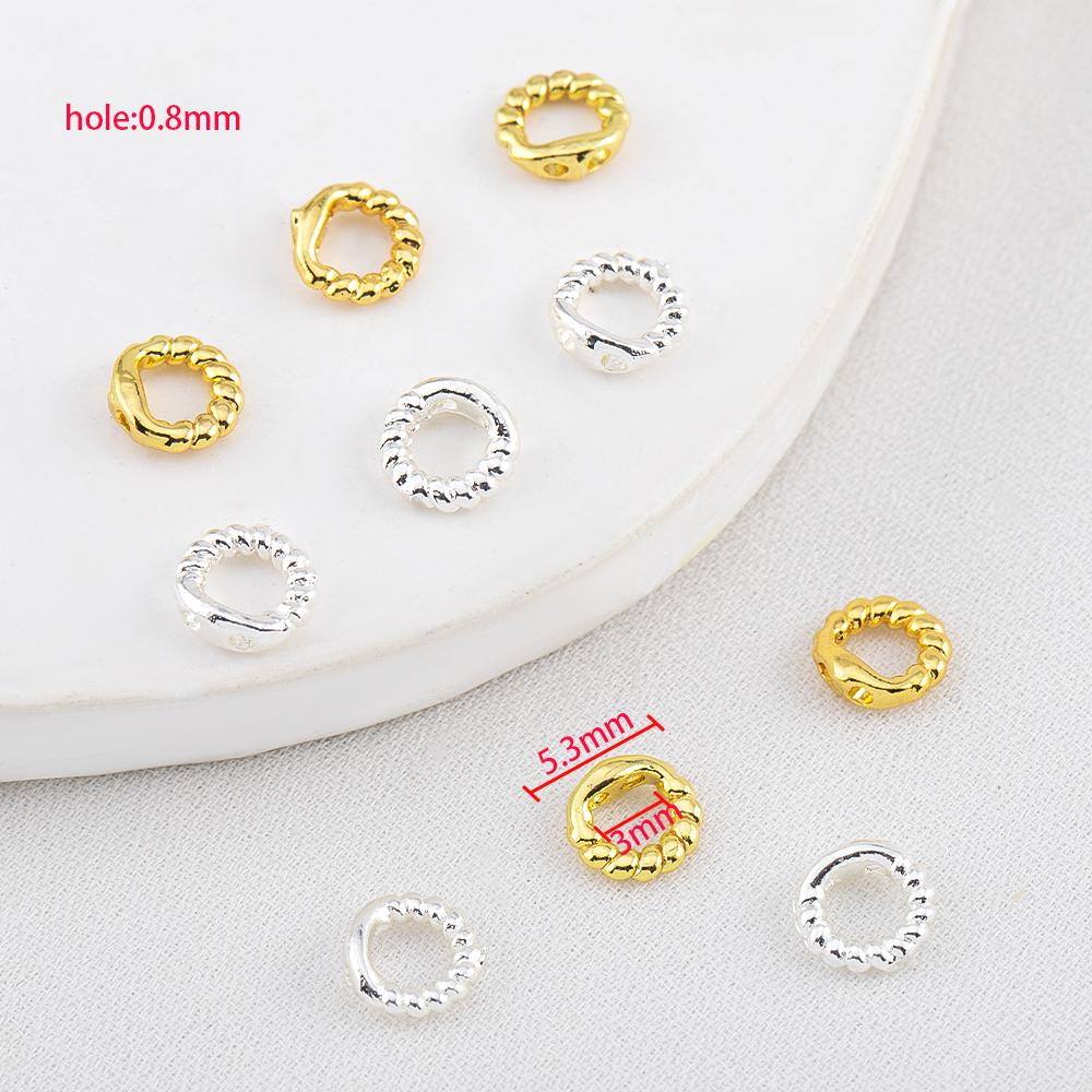 10pcs 20pcs Brass Twist End Bead Tip Double Holes Connector Rings End Cap Dia.5.3mm Necklace Bracelet Jewelry Making Accessories