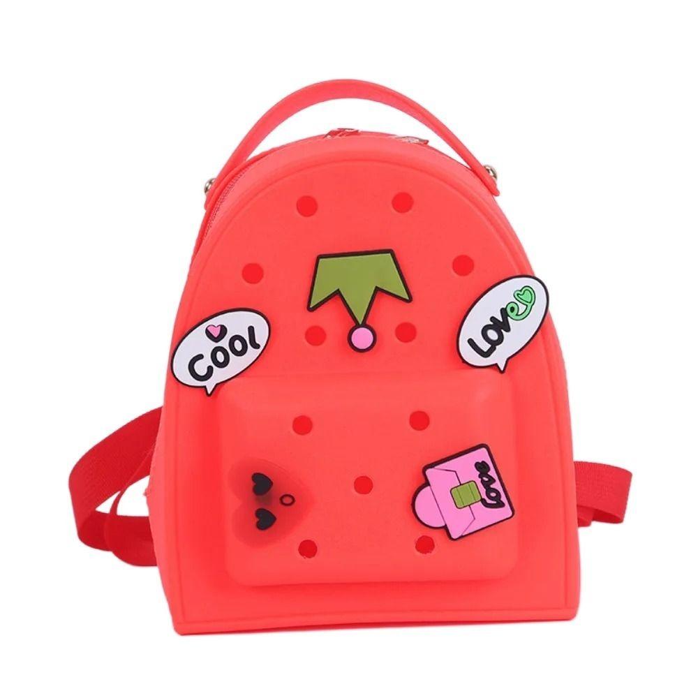 Adjustable Straps Kids Schoolbags Zippered Kindergarten Knapsack Fashion Silicone Backpack  Ladies