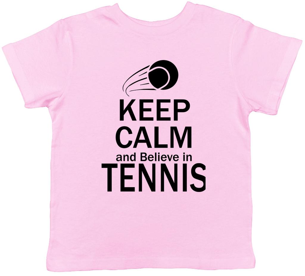 Keep Calm and Believe in Tennis Childrens Kids T-Shirt Boys Girls
