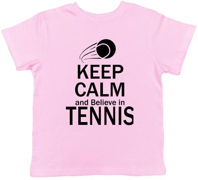 Keep Calm and Believe In Tennis Childrens Kids T-Shirt Boys Girls