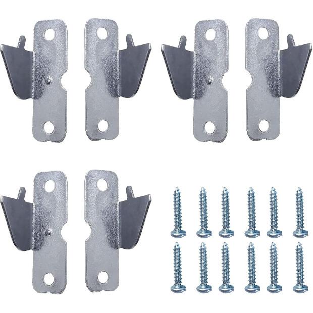 Curtain Rod Hooks Curtain Rod Bracket, 4 Pcs Curtain Rod Holders with Screws, Wall Mounted Single Curtain Rod Hangers Hooks for Home Office