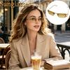 Gold Square Rimless Sunglasses Fashion Vintage Sun Glasses Unisex Gradient Outdoor Travel Popular Metal Tinted Eyewear Luxury