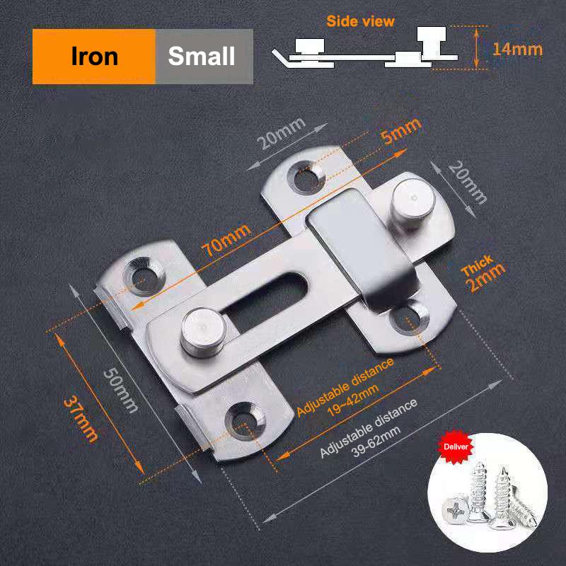 Thick Stainless Steel Flat Door Latch Pet Proof Anti-Rust Secure Closure with Mounting Screws for Dog Cat Room Door Use