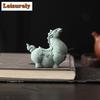 Grüner Sandstein Tierkreis Pferd Tee Haustier Antiker Blumentopf Landschaftsgestaltung Tee Figur Spielzeug Tee Statue Ornamente Kann Gezüchtet Werden