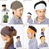 Zaction Dry Mesh Turban Hairband 9 Brown Japanese-Made Moisture-Wicking, Quick-Drying [Medium, 2/7]