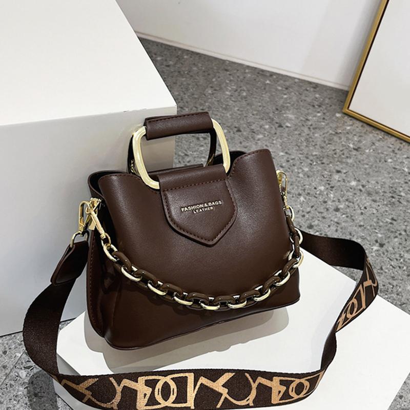 

Модная сумка-ведро через плечо, трендовая ПУ сумка на плечо, женская повседневная сумочка и сумка-тоут KTY 23x10x16cm кофейный