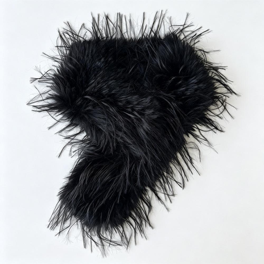 Warm Faux Fur Scarf Thick Winter Plush Scarf Elegant Shawl Wrap Neck Accessories
