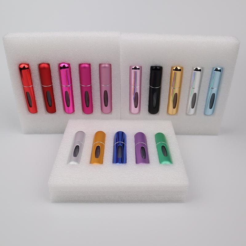 5Pcs 5ml Perfume Refill Bottle Sets Mini Portable Refillable Spray Scent Pump Empty Cosmetic Containers Atomizer