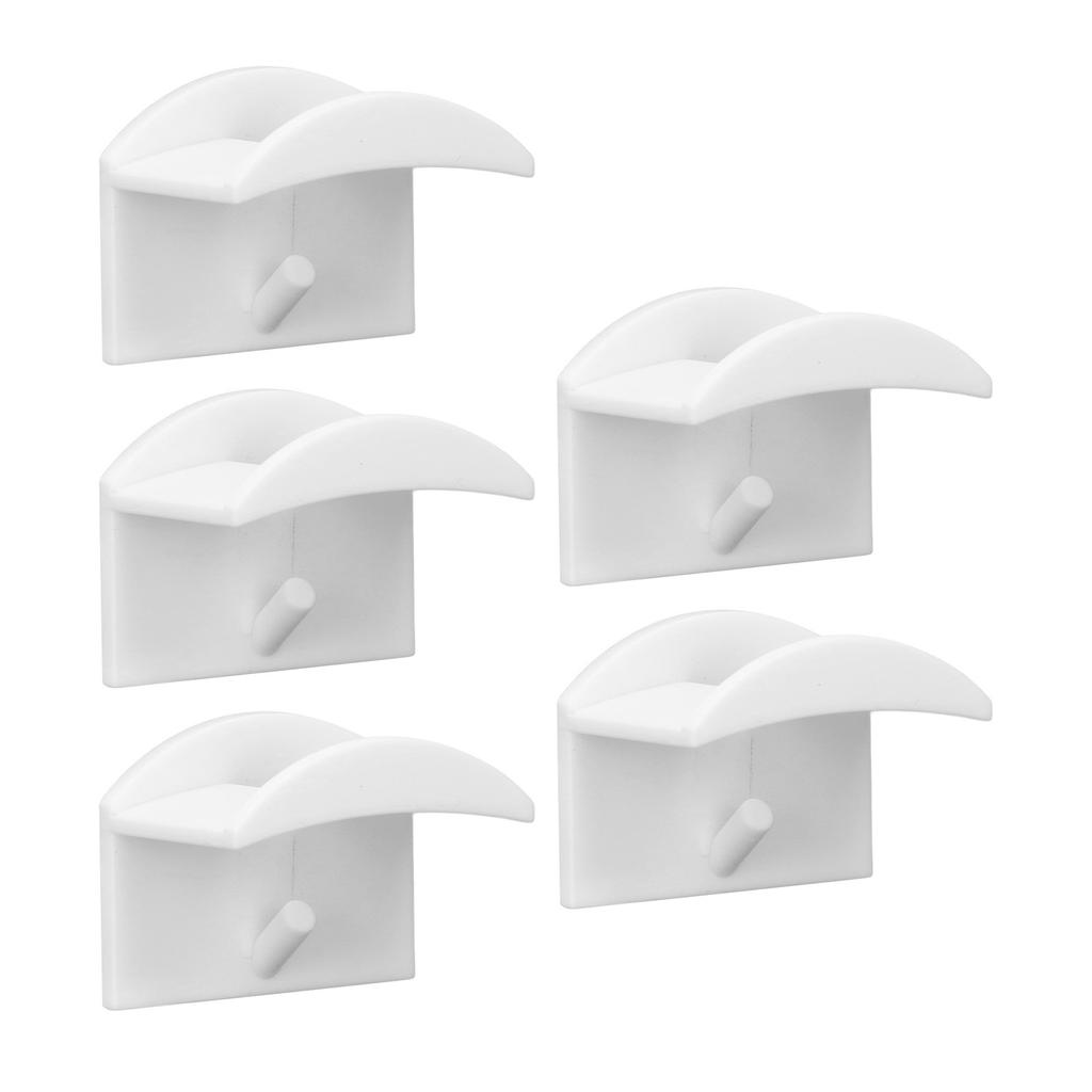 5 PCS Wall Hat Rack Self Adhesive Baseball Hat Hanger Hook Earphone Necklace Storage Rack White