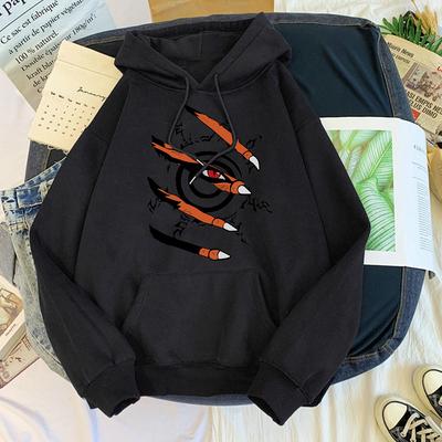 Damen Langarm Hoodie Anime Sweatshirt Kurama Print Pullover Sweatshirt Mode Übergroße Hoodies Kinder Jungen Mädchen Kleidung Jacken Mäntel