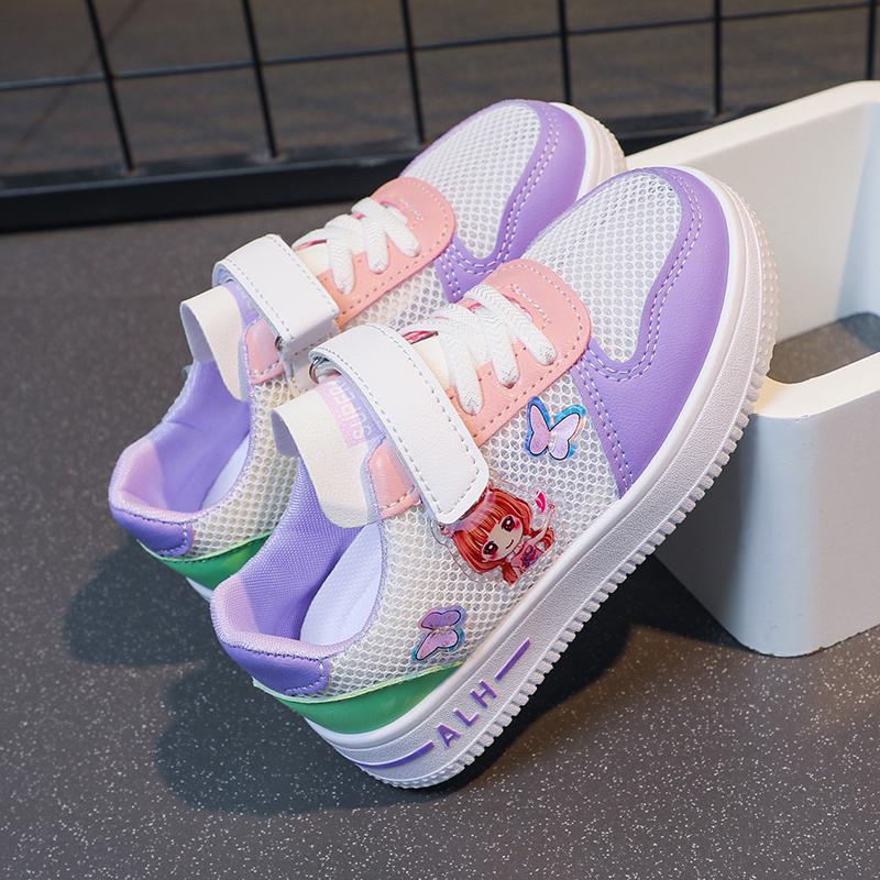 Girls' Summer 2025 Mesh Breathable Sports Shoes - Soft Sole, Lightweight Sneakers for Children