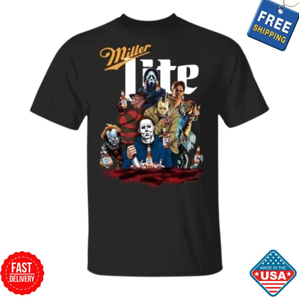 

SALE Halloween Horror Characters Drink Miller Lite T Shirt Unisex S-5XL Inspired Unisex T-Shirt XXXL