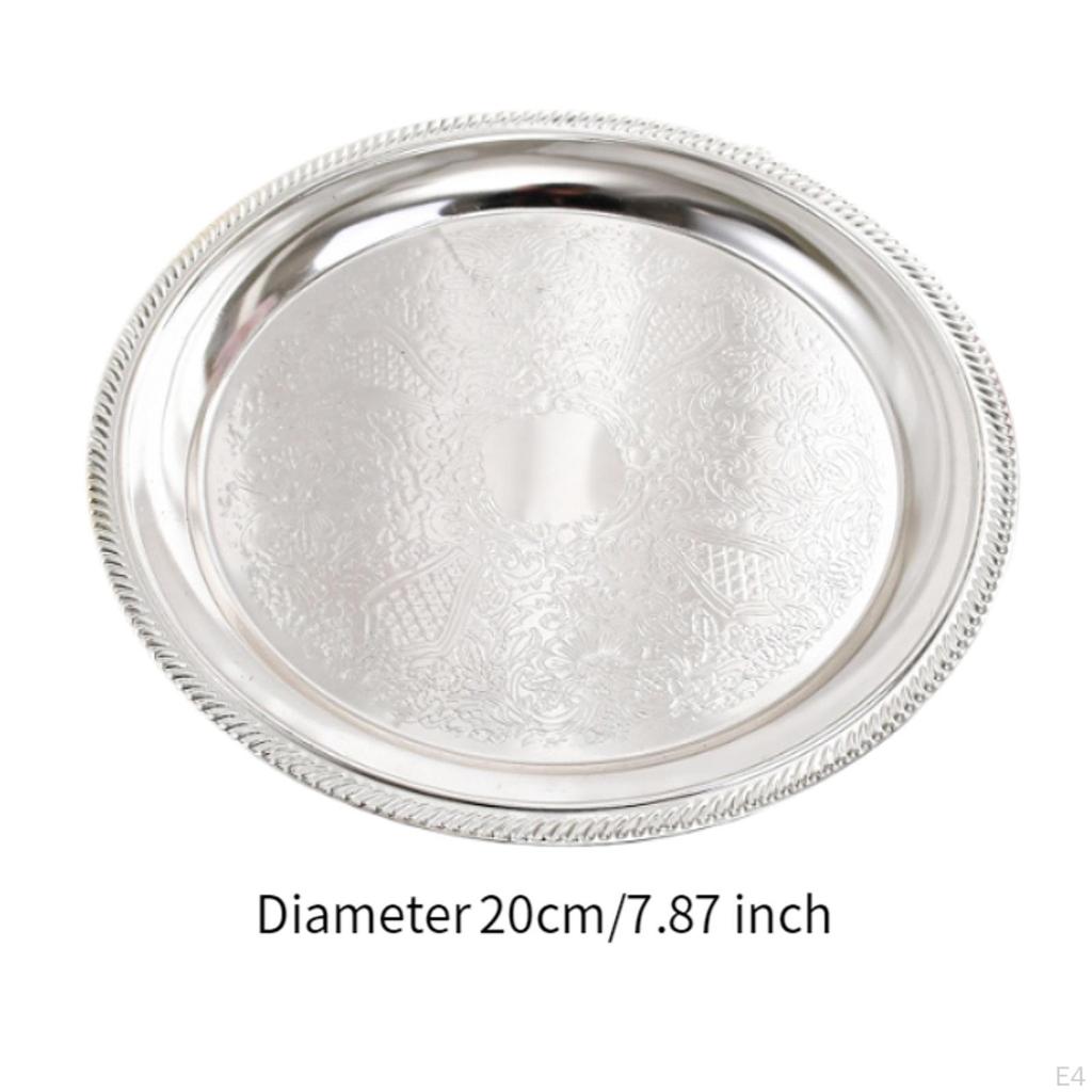 Aluminum Alloy Dinner Plate Salad Round 20cm Stackable Serving Storage Tray for Kitchen