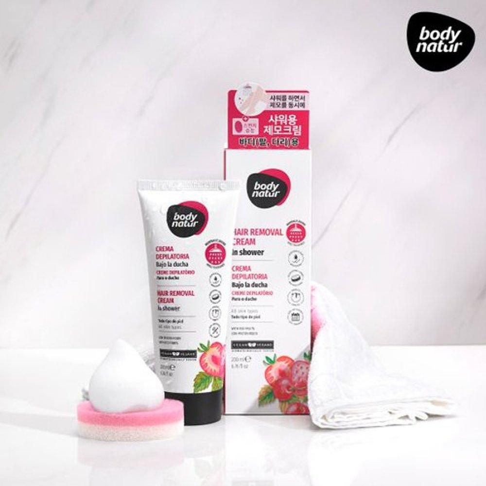 (2ea)BODY NATUR Hair Removal Cream In-Shower All Skin Red Fruit