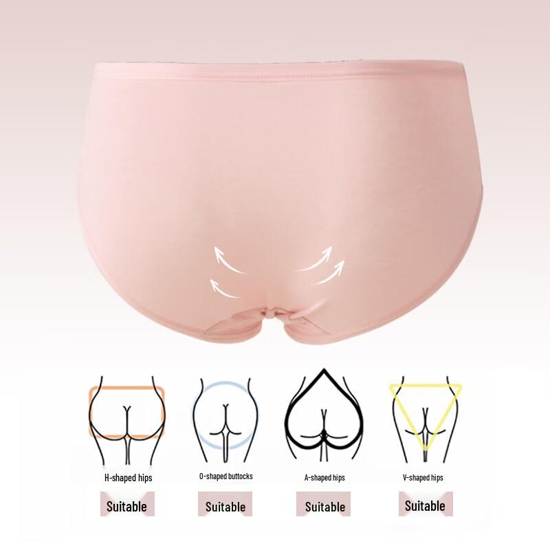 LANGSHA Women's Pure Cotton Antibacterial Mid-Waist Briefs 6-Pack
