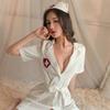 Sexy Lingerie Sexy Female Nurse Outfit Solid Color Dark V Cosplay Seduction Uniform Suit