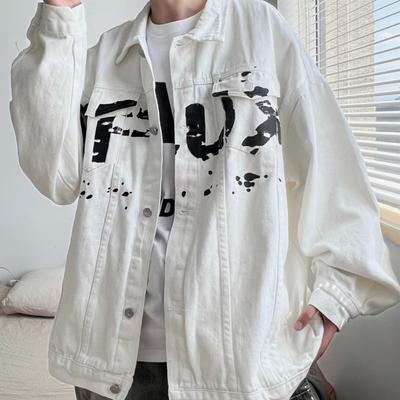 Seizoen Denim Jas Heren Koreaanse Versie Trendy Retro Tooling Jas Trendy Merk Hong Kong Stijl Losse Knappe Top