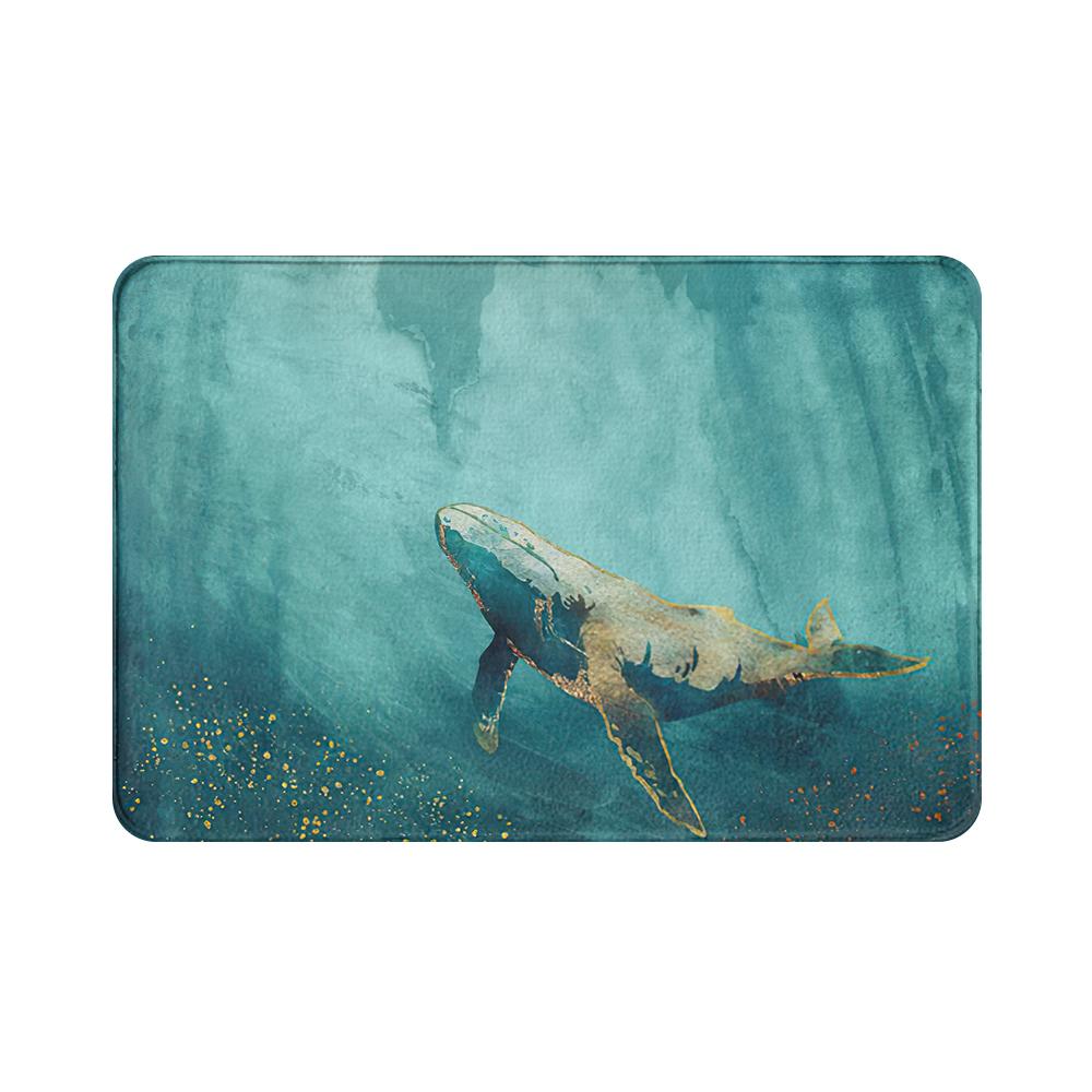 

Килимок для дверей спальні, вітальні, балконний килимок для домашнього ганку, неслизький, довгий, дельфін, кит, дверний килимок для ганку, кухонний килимок 40x60cm