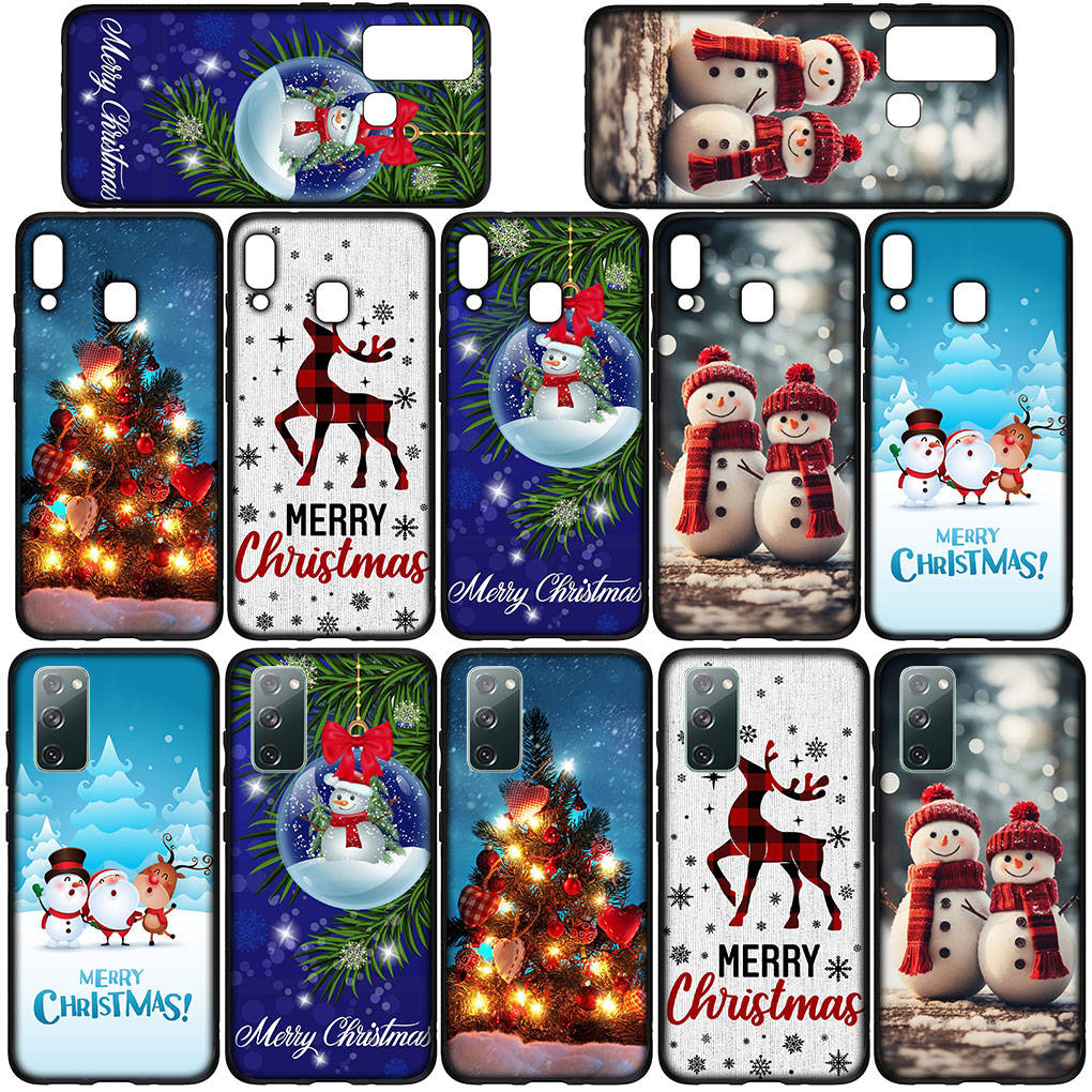 Phone Case for Samsung Galaxy S25 S24 S23 iPhone 16 15 Xiaomi Redmi Note 14 13 12 16E 11 Pro Max OPPO Moto Huawei Tree Gift Merry Christmas Deer Cover