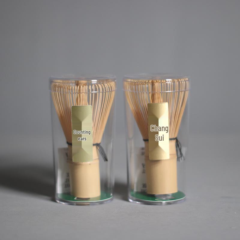 Set con Frusta Matcha in Bambù a Ottanta Punte con Manico Lungo e Paletta