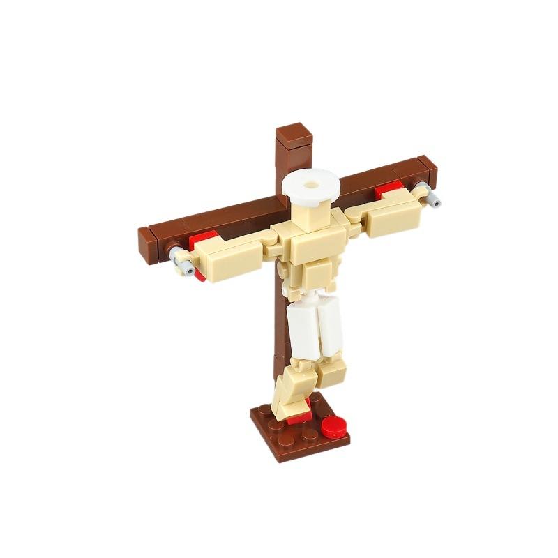 

MOC The Passion of The Christ Mini Bricks – Jesus Crucifixion Model, Cross Sculpture Building Set