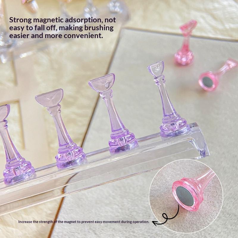 Non-Magnetic Nail Stand For Press On Nails Display Acrylic Nail Tips Practice Holder Reusable Nail Stand For Beginners Diy Salon
