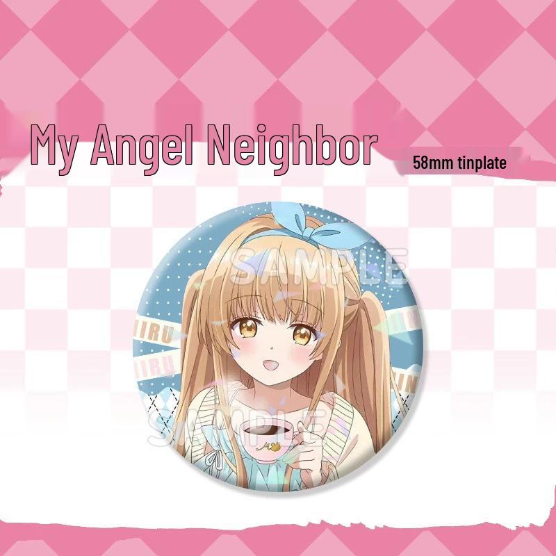Shiina Mahiru Angel-kun Tinplate Shattered Glass Guba Badge Backpack Charm Anime Peripheral