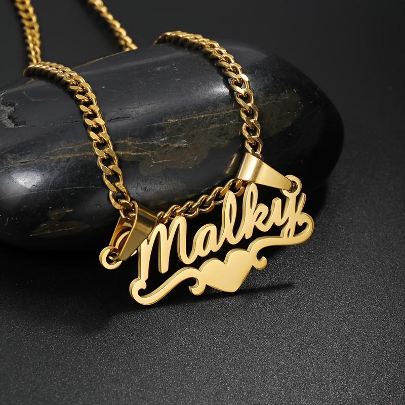 Personalized Custom Name Necklace K18 Gold Cuban Chain Love English Letter Woman Necklace