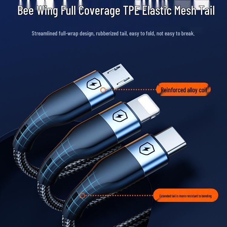 Universal Fast Charging 3-in-1 Multi-Head Cable for Car and Phone