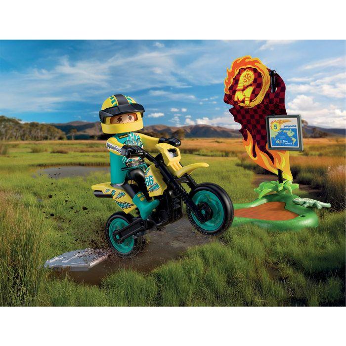 Playmobil 72065 Motocross, Versenyjármű, 21 darab, versenyző & kiegészítők, 4 éves kortól