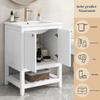 Bathroom Furniture Single Washstand with Vanity Unit 60cm with Ceramic Washbasin, White